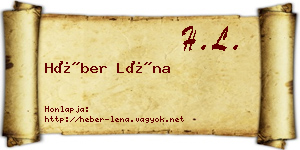 Héber Léna névjegykártya